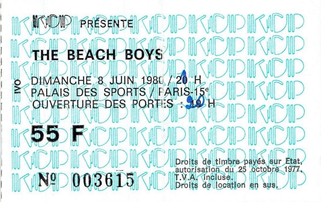 billet concert KCP Juin 1980 Paris