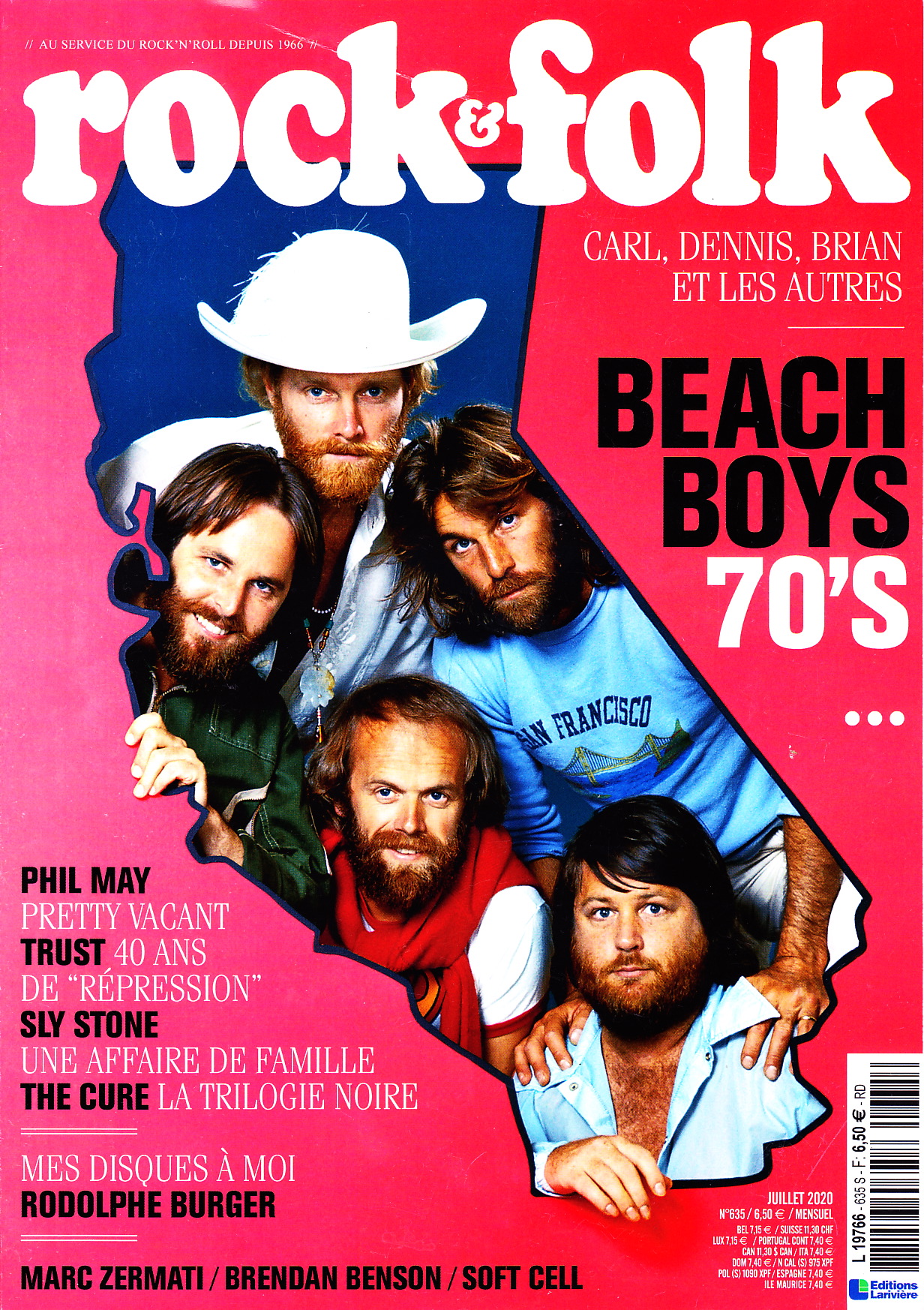 Couverture Beach Boys de Rock & Folk juillet 2020