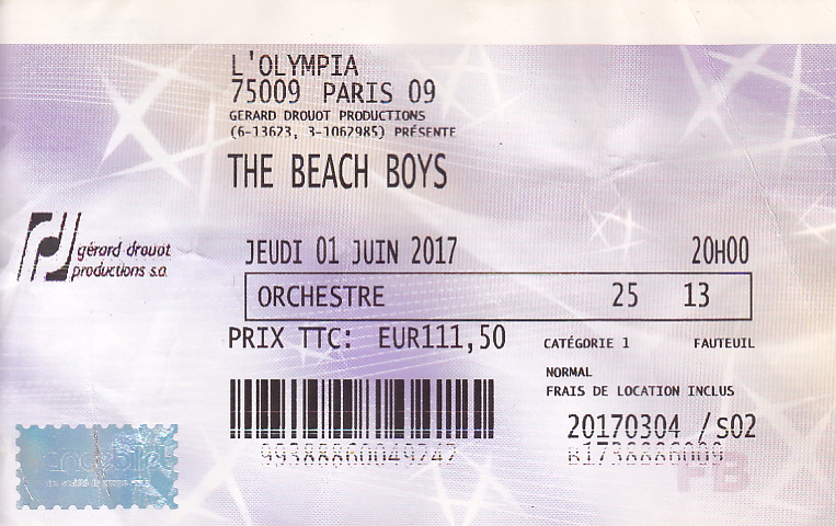 Billet de concert Olympia 2017